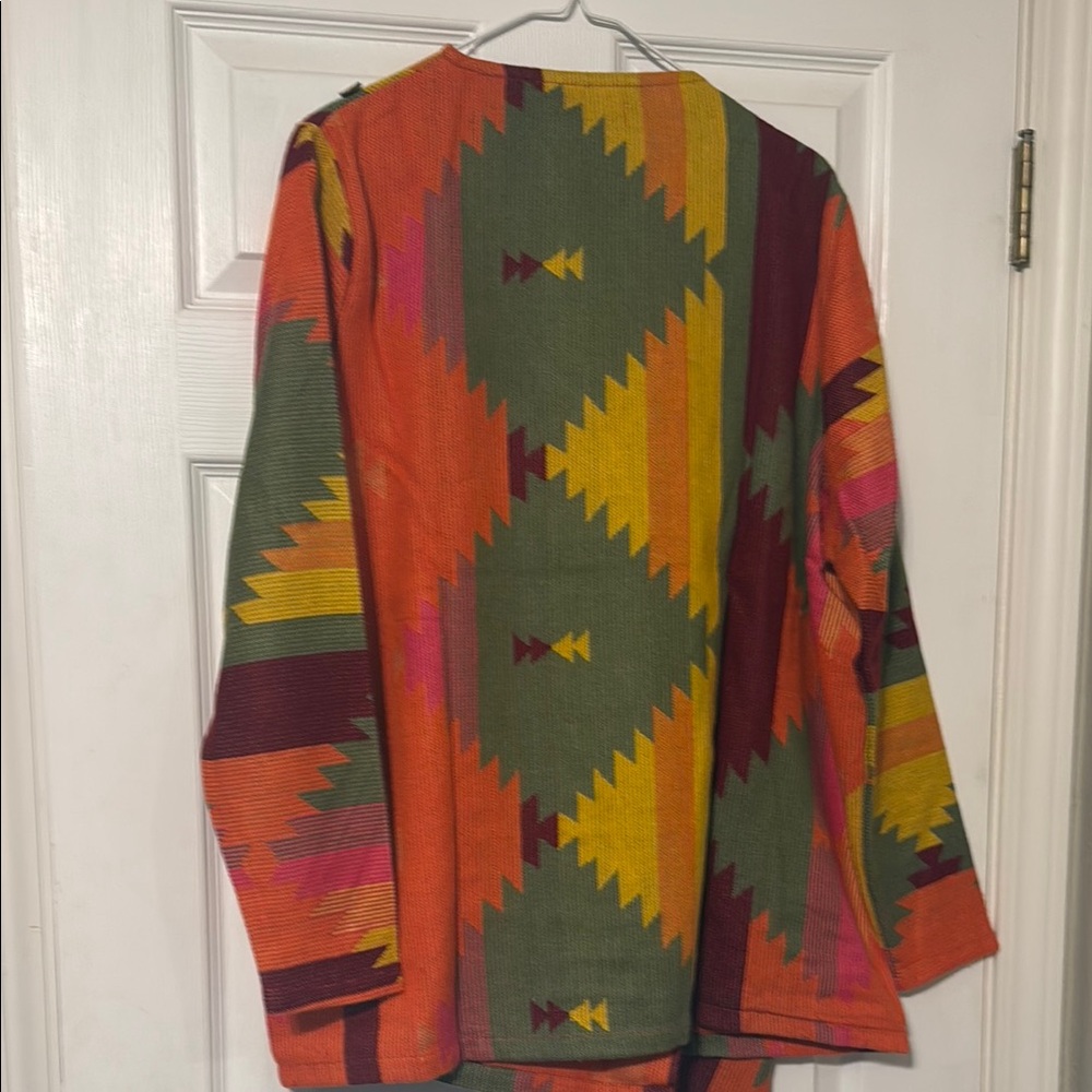 Colorful Geometric Patterned Women's Jacket - Picture 5 of 5